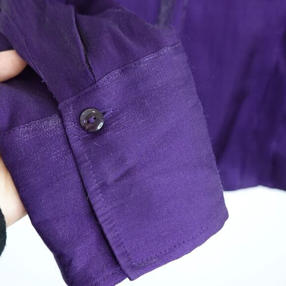 Working Classics Design & Co Button Down Shirt Iridescent Purple Size 24 - Picture 9 of 11